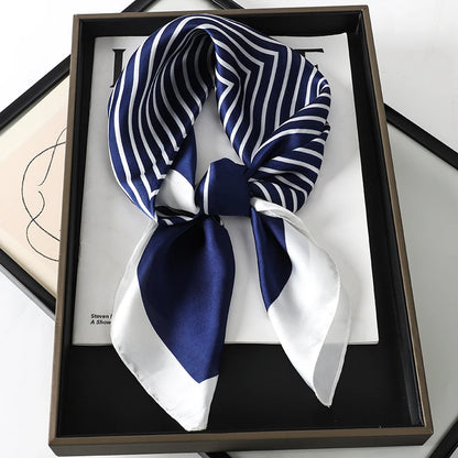 Luxury Silk Plaid Scarf - Soft Satin Neck Hair Tie for Women Foulard Hijab 2021 - ZOOMNSTORE