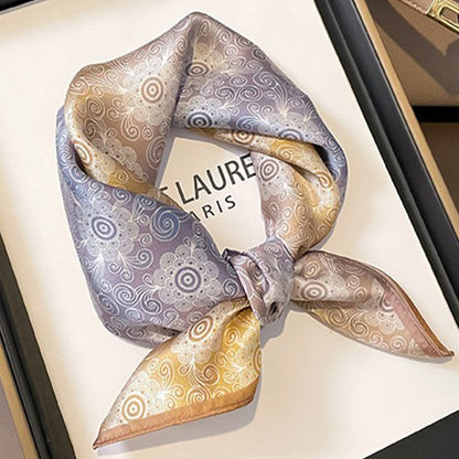 Luxury Silk Plaid Scarf - Soft Satin Neck Tie  Hair Band for Women - ZOOMNSTORE