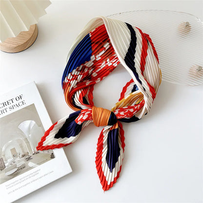 Luxury Silk Pleated Scarf - Womens Hair  Neck Accessory - ZOOMNSTORE