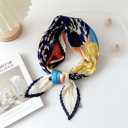 Luxury Silk Pleated Scarf - Womens Hair  Neck Accessory - ZOOMNSTORE