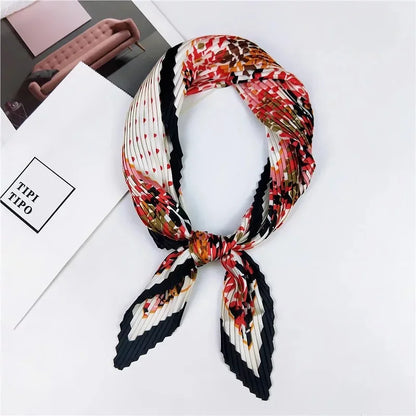 Luxury Silk Pleated Scarf - Womens Hair  Neck Accessory - ZOOMNSTORE