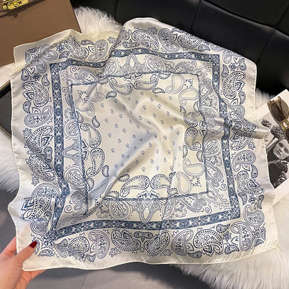 Luxury Silk Scarf - Chain Print Thin Neck Scarf for Women 70x70cm - ZOOMNSTORE