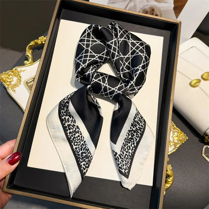 Luxury Silk Scarf - Chain Print Thin Neck Scarf for Women 70x70cm - ZOOMNSTORE