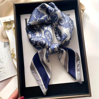 Luxury Silk Scarf - Chain Print Thin Neck Scarf for Women 70x70cm - ZOOMNSTORE