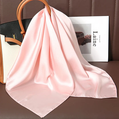 Luxury Silk Square Scarf - 21 Colors 70cm Neck Tie Shawl Womens Hair Bandana  Headscarf - ZOOMNSTORE