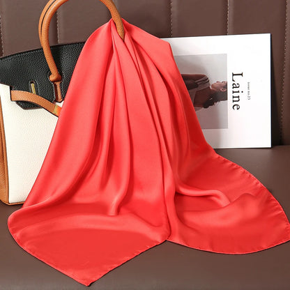 Luxury Silk Square Scarf - 21 Colors 70cm Neck Tie Shawl Womens Hair Bandana  Headscarf - ZOOMNSTORE