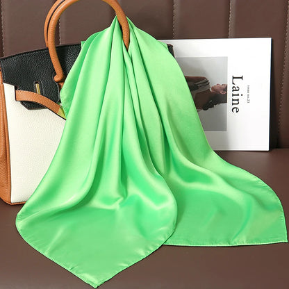 Luxury Silk Square Scarf - 21 Colors 70cm Neck Tie Shawl Womens Hair Bandana  Headscarf - ZOOMNSTORE