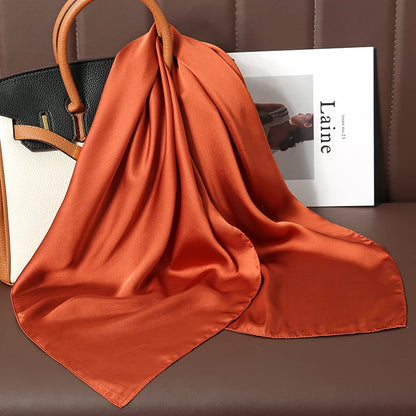 Luxury Silk Square Scarf - 21 Colors 70cm Neck Tie Shawl Womens Hair Bandana  Headscarf - ZOOMNSTORE