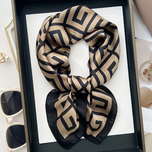 Luxury Silk Square Scarf - 70cm Satin Neck Tie  Hair Bandana for Women - ZOOMNSTORE