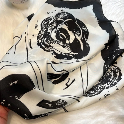 Luxury Silk Square Scarf - 70cm Satin Neck Tie  Hair Bandana for Women - ZOOMNSTORE