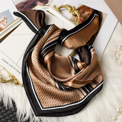 Luxury Silk Square Scarf - 70cm Satin Neck Tie  Hair Bandana for Women - ZOOMNSTORE
