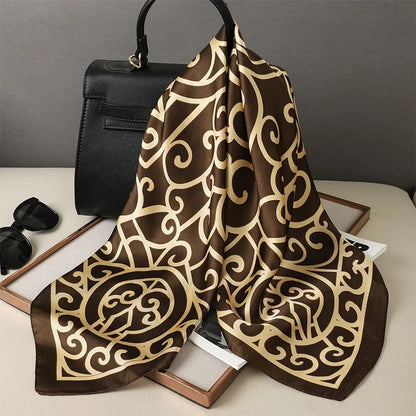 Luxury Silk Square Scarf - 70cm Satin Neck Tie  Hair Bandana for Women - ZOOMNSTORE