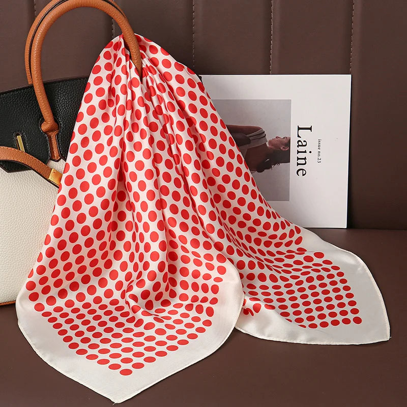 Luxury Silk Square Scarf - 70cm Satin Neck Tie  Hair Bandana for Women - ZOOMNSTORE