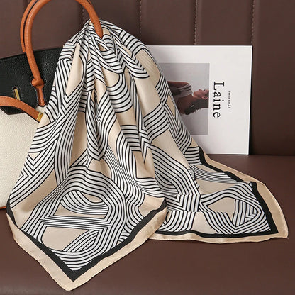 Luxury Silk Square Scarf - 70cm Satin Neck Tie  Hair Bandana for Women - ZOOMNSTORE