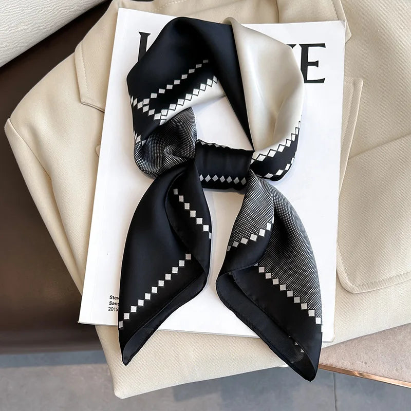 Luxury Silk Square Scarf - 70cm Satin Neck Tie  Hair Bandana for Women - ZOOMNSTORE