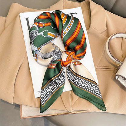 Luxury Silk Square Scarf - 70cm Satin Neck Tie  Hair Bandana for Women - ZOOMNSTORE