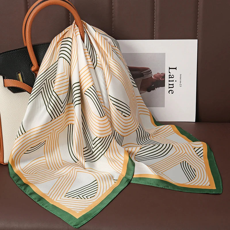 Luxury Silk Square Scarf - 70cm Satin Neck Tie  Hair Bandana for Women - ZOOMNSTORE