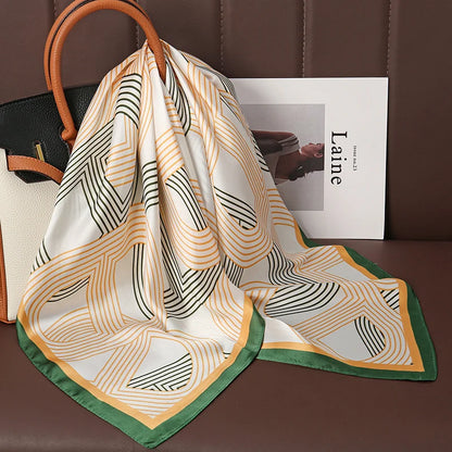 Luxury Silk Square Scarf - 70cm Satin Neck Tie  Hair Bandana for Women - ZOOMNSTORE