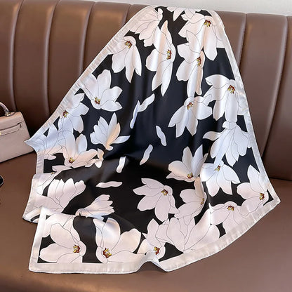 Luxury Silk Square Scarf - Womens Satin Neckerchief  Hair Wrap 2023 - ZOOMNSTORE