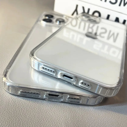 Luxury Soft Acrylic Phone Case - Shockproof Transparent Cover for iPhone 11 to 16 Pro Max XS X XR 7 8 Plus Mini - ZOOMNSTORE