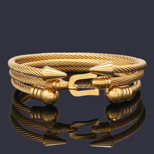 Luxury Stainless Steel Arrow Cuff Bracelet Set - Couples Jewelry Gift - ZOOMNSTORE