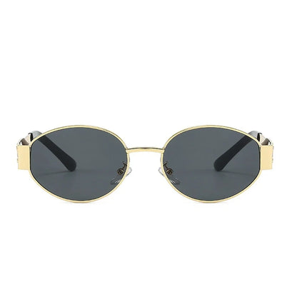Luxury Unisex Metal Sunglasses - Stylish UV400 Round Oval Shades - ZOOMNSTORE