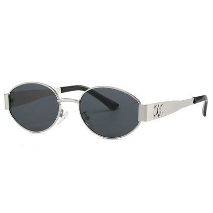 Luxury Unisex Metal Sunglasses - Stylish UV400 Round Oval Shades - ZOOMNSTORE