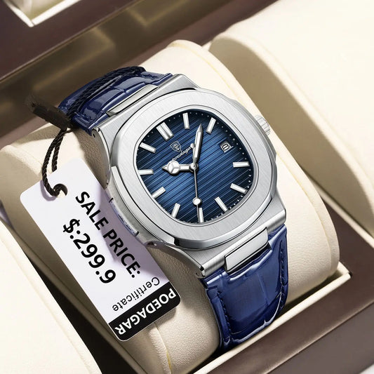 Luxury Waterproof Mens Luminous Leather Sports Watch - ZOOMNSTORE
