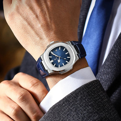 Luxury Waterproof Mens Luminous Leather Sports Watch - ZOOMNSTORE