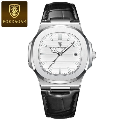 Luxury Waterproof Mens Luminous Leather Sports Watch - ZOOMNSTORE