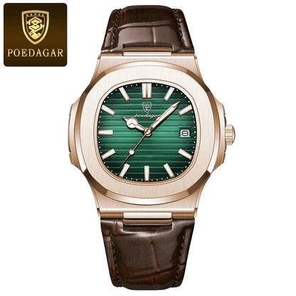 Luxury Waterproof Mens Luminous Leather Sports Watch - ZOOMNSTORE