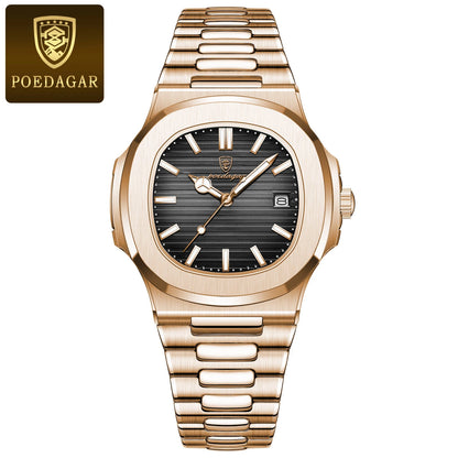 Luxury Waterproof Mens Luminous Leather Sports Watch - ZOOMNSTORE