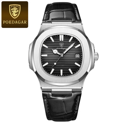 Luxury Waterproof Mens Luminous Leather Sports Watch - ZOOMNSTORE