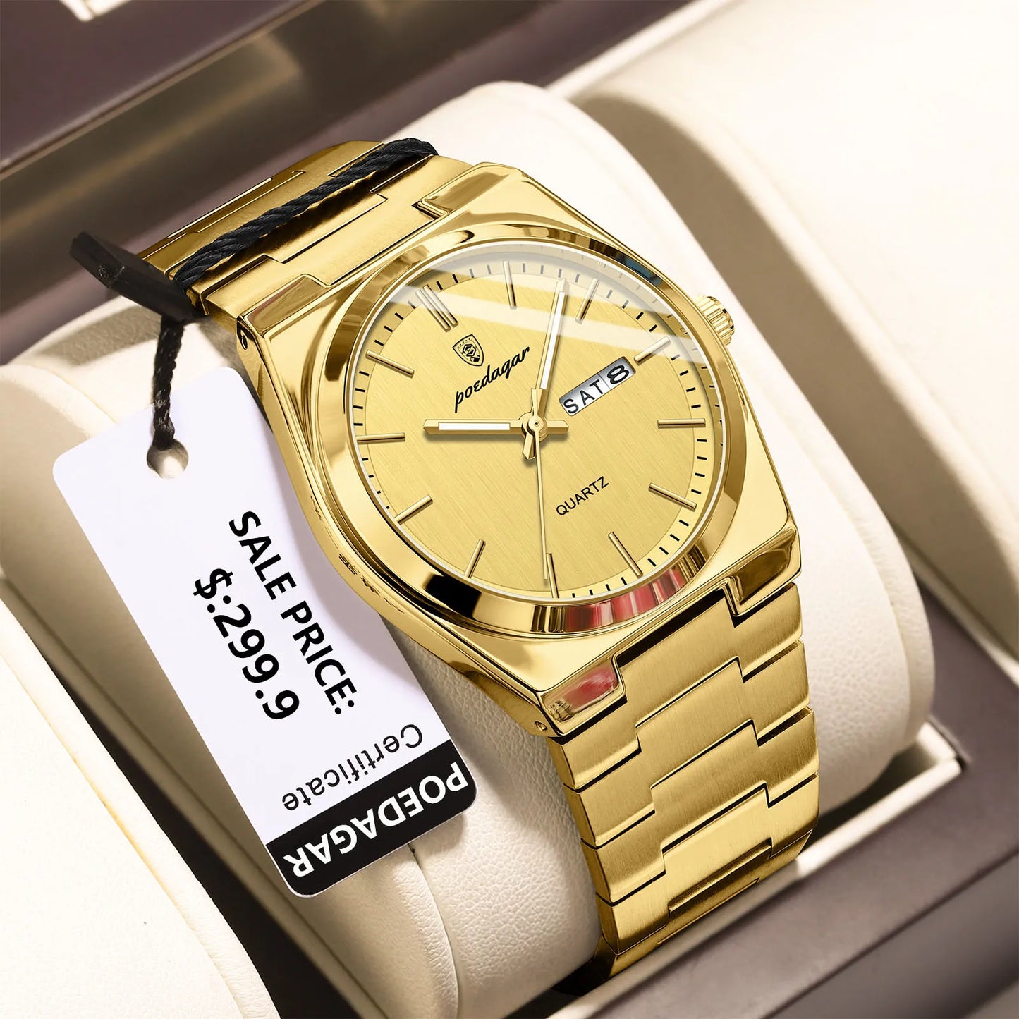 Luxury Waterproof Mens Quartz Watch - Stainless Steel Luminous Casual Timepiece - ZOOMNSTORE