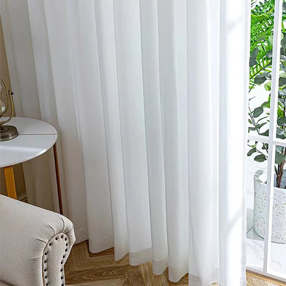 Asazal White Tulle High Quality Thick Yarn Luxury Chiffon Window Curtains For Bedroom Villa Opaque Drapes Living Room Decoration - ZOOMNSTORE