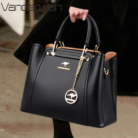 Luxury Womens Leather Crossbody Bag - Large Capacity Designer Tote - ZOOMNSTORE