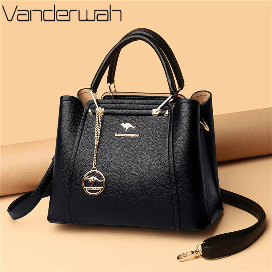Luxury Womens Leather Crossbody Bag - Large Capacity Designer Tote - ZOOMNSTORE