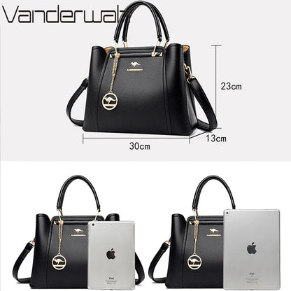 Luxury Womens Leather Crossbody Bag - Large Capacity Designer Tote - ZOOMNSTORE