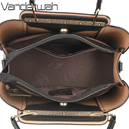 Luxury Womens Leather Crossbody Bag - Large Capacity Designer Tote - ZOOMNSTORE