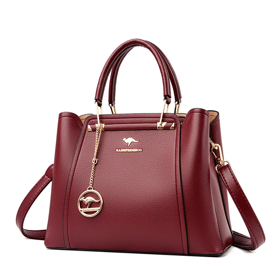 Luxury Womens Leather Crossbody Bag - Large Capacity Designer Tote - ZOOMNSTORE