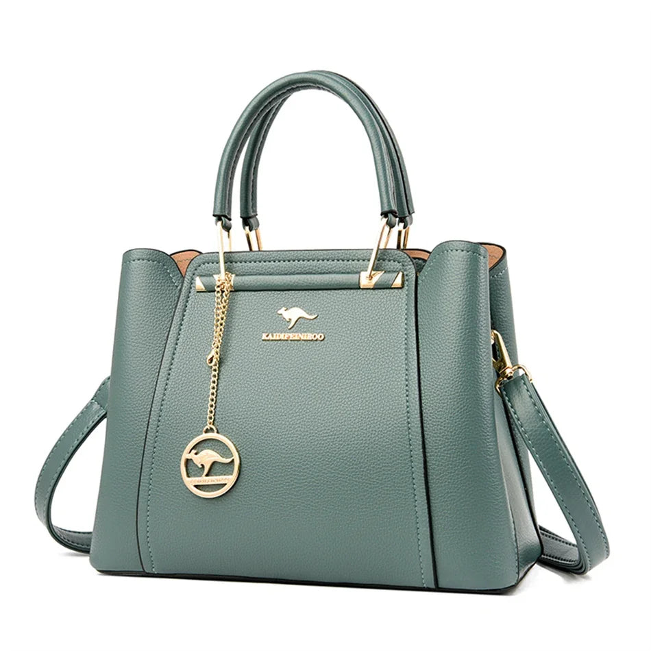 Luxury Womens Leather Crossbody Bag - Large Capacity Designer Tote - ZOOMNSTORE