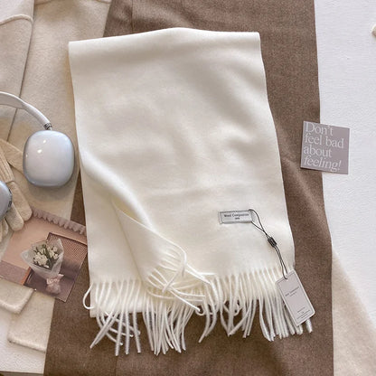 Luxury Wool Cashmere Scarf - Womens Warm Pashmina Shawl Wrap 2024 - ZOOMNSTORE