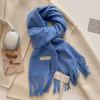 Luxury Wool Cashmere Scarf - Womens Warm Pashmina Shawl Wrap 2024 - ZOOMNSTORE