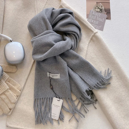Luxury Wool Cashmere Scarf - Womens Warm Pashmina Shawl Wrap 2024 - ZOOMNSTORE