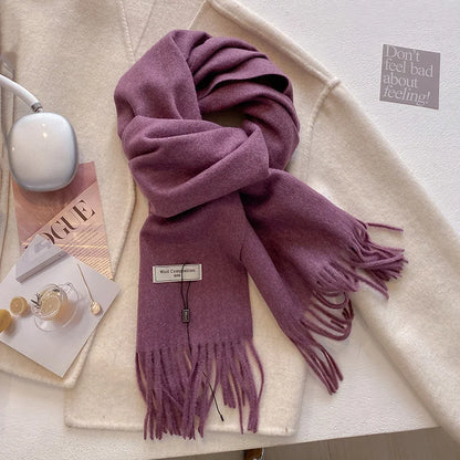 Luxury Wool Cashmere Scarf - Womens Warm Pashmina Shawl Wrap 2024 - ZOOMNSTORE