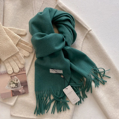 Luxury Wool Cashmere Scarf - Womens Warm Pashmina Shawl Wrap 2024 - ZOOMNSTORE