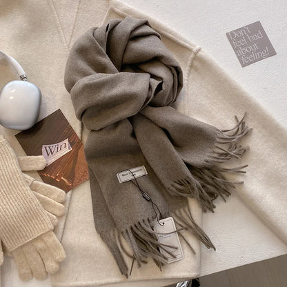 Luxury Wool Cashmere Scarf - Womens Warm Pashmina Shawl Wrap 2024 - ZOOMNSTORE
