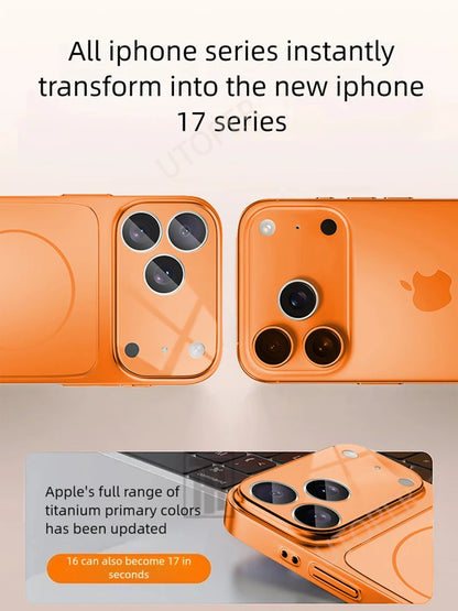 Luxury iPhone Case - Large Frame Glass Lens Protection for iPhone 14151617 Pro Max Magsafe Magnetic PC Hard Cover - ZOOMNSTORE