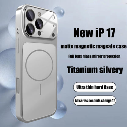Luxury iPhone Case - Large Frame Glass Lens Protection for iPhone 14151617 Pro Max Magsafe Magnetic PC Hard Cover - ZOOMNSTORE