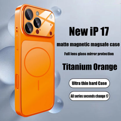 Luxury iPhone Case - Large Frame Glass Lens Protection for iPhone 14151617 Pro Max Magsafe Magnetic PC Hard Cover - ZOOMNSTORE